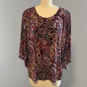 Dressbarn Multicolor Paisley Blouse SZ1X